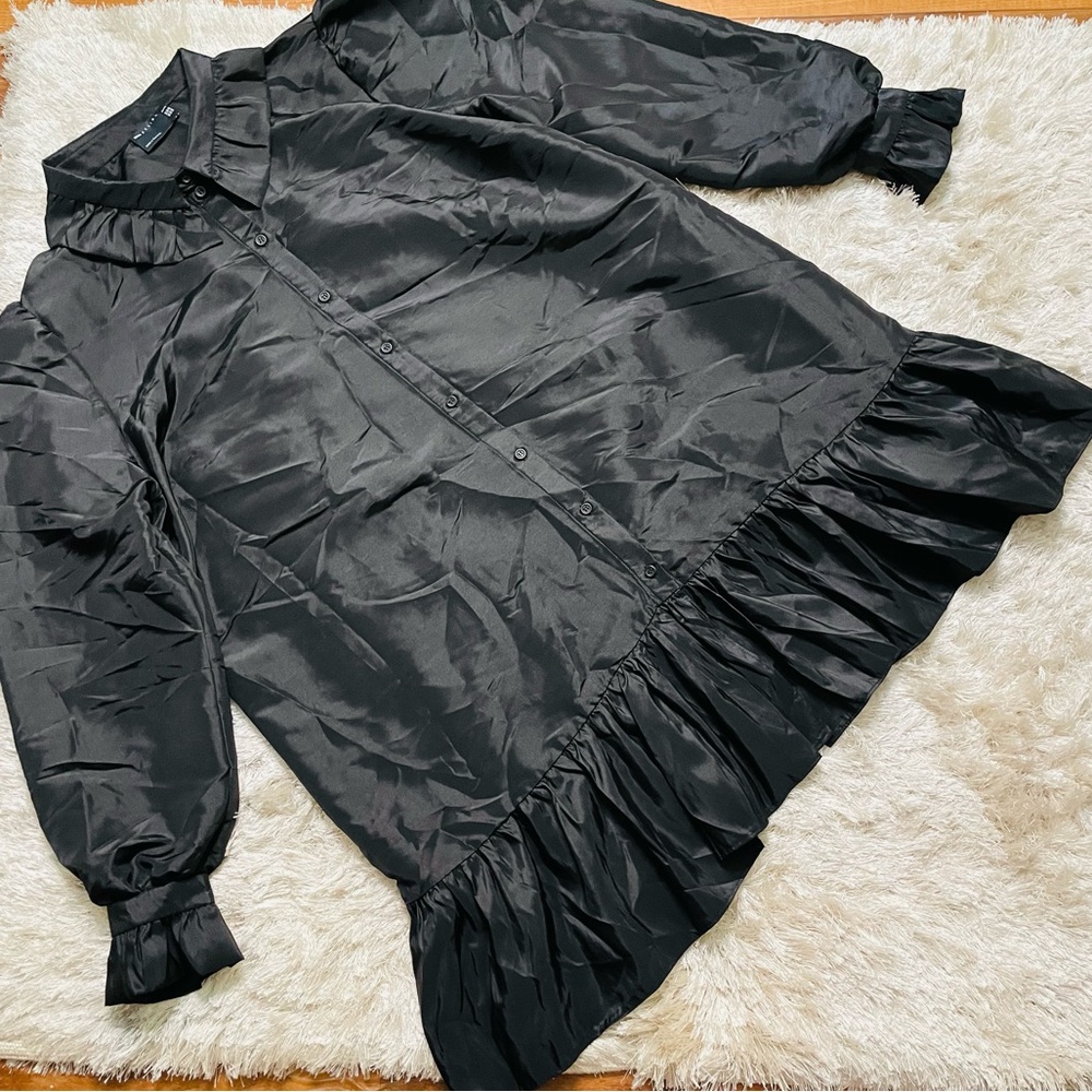 ASOS Design Ruffle Neck Collar Dress - Picture 4 of 10